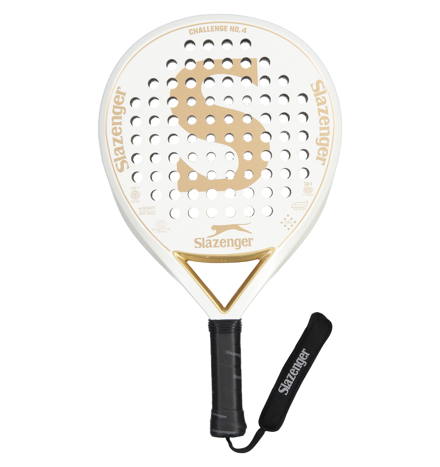 Slazenger Padel Challenge Padel Racket No.4 Round 3K (White)